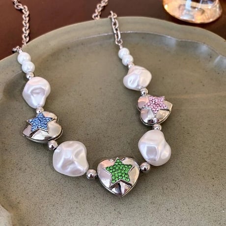 Star In Heart Baroque Pearl Necklace