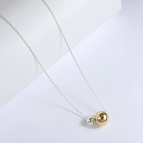Twin Metal Ball Necklace