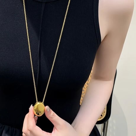 Ovall Shape Long Necklace/2color