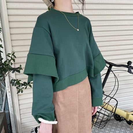 袖切り替えデザインスウェット