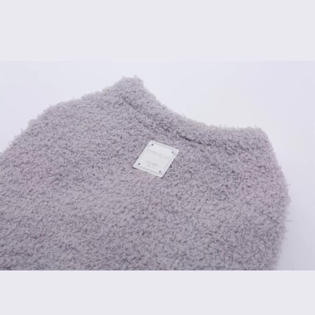 [OVER GLAM]  フリースカーディガン  グレー/ピンク