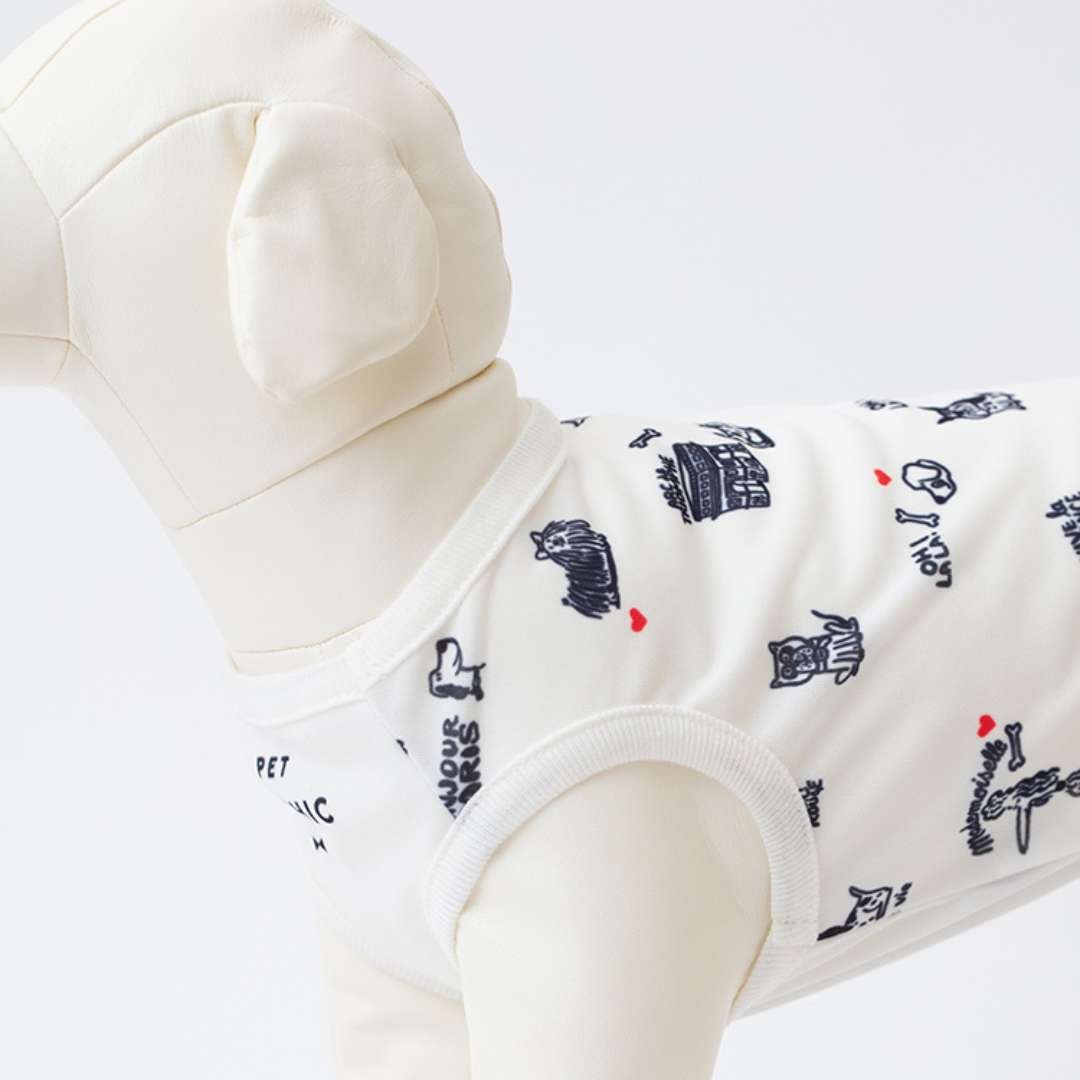 PET SO CHIC] クール タンクトップ A DOG IN PARIS (XSからX