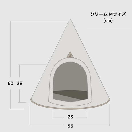 [NOOEE PET]  どこでもおうちテント ベージュ M