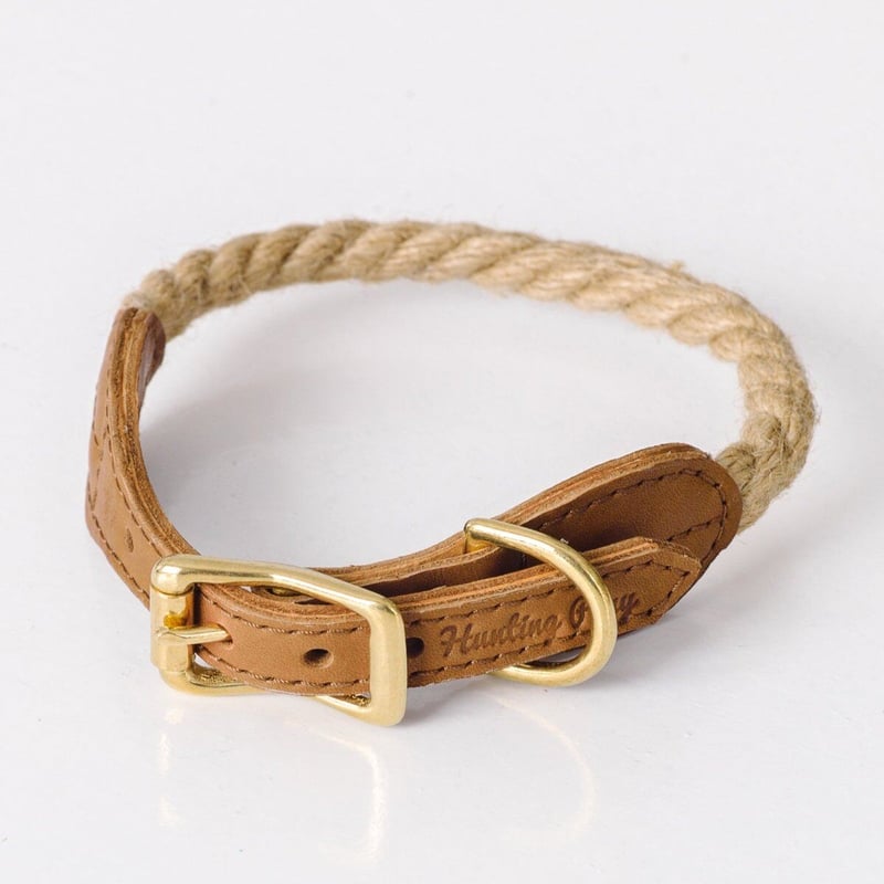 Hunting Pony] 麻ロープ 首輪 グレージュ/ピンク/キャメル | モフモフ