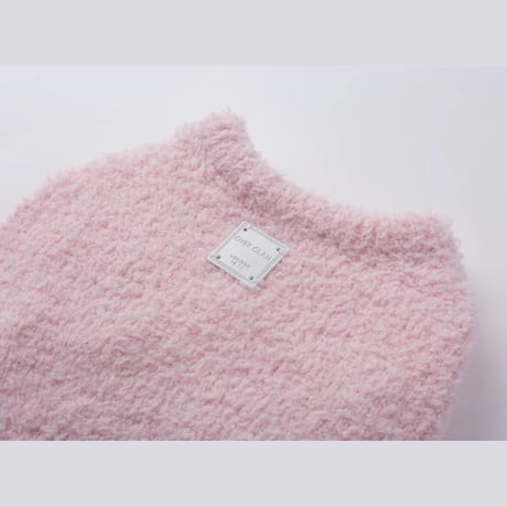 [OVER GLAM]  フリースカーディガン  グレー/ピンク