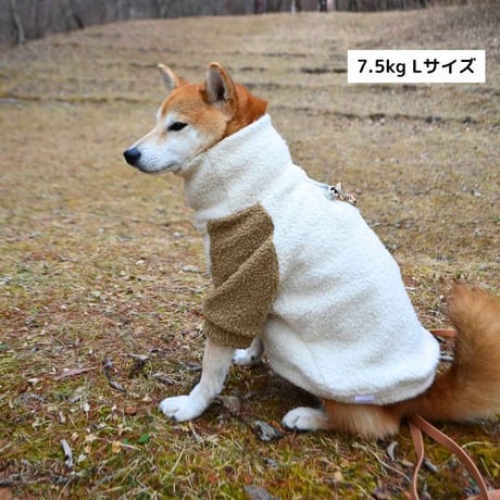 [MR WOOF]  ハイネックフリース ツートン（クリーム x キャメル）