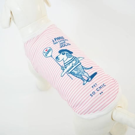 [PET SO CHIC]  クール タンクトップ I LOVE PARIS (XSからXXLまで)