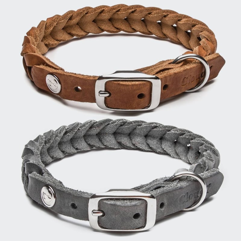 新品 【CLOUD7】クラウドセブン 編み込みレザー首輪 犬用カラー