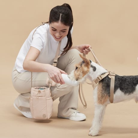 [Pups & Bubs]  お散歩用ボトルバッグ ブラック / アイボリー