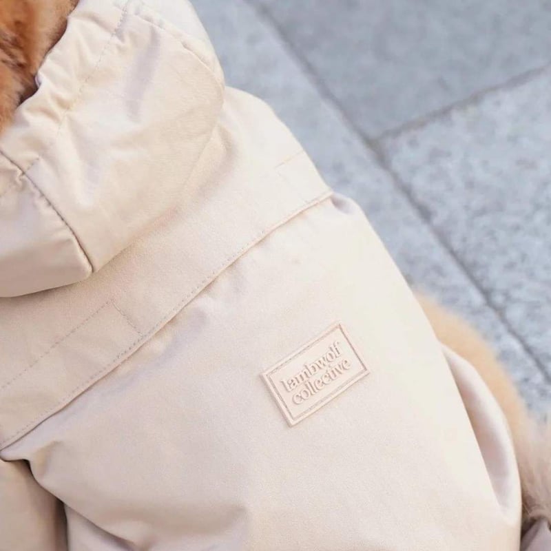 lambwolf] レインコート オリーブ/ピンクベージュ | モフモフ mof_mof