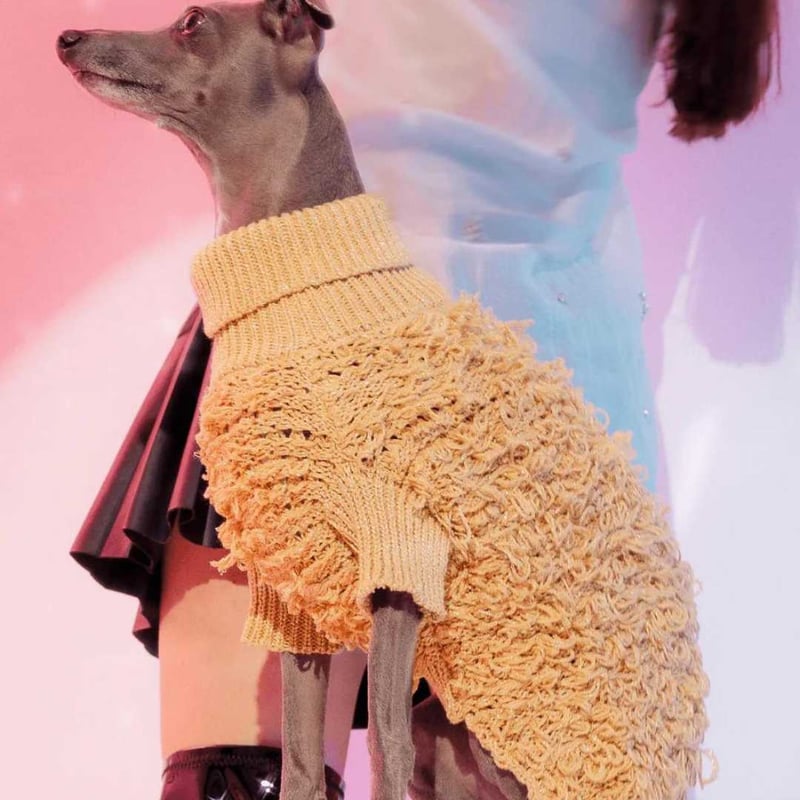 max-bone] くるくるニット シルバー/ゴールド | モフモフ