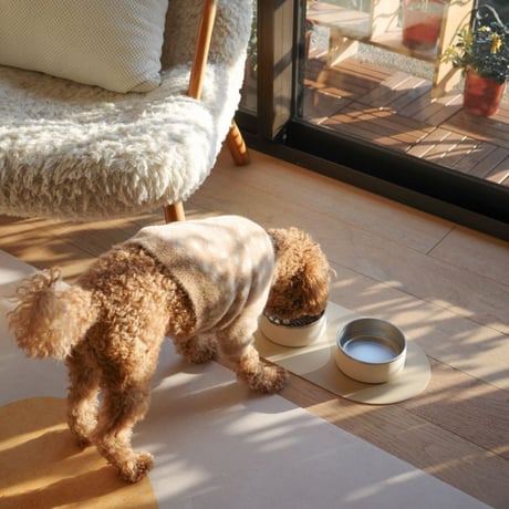 [Pups & Bubs]  ステンレスボウル２個セット ホワイトベージュ