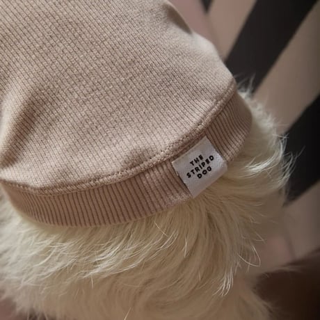 [Striped Dog]  ハイネック リブ サンドベージュ