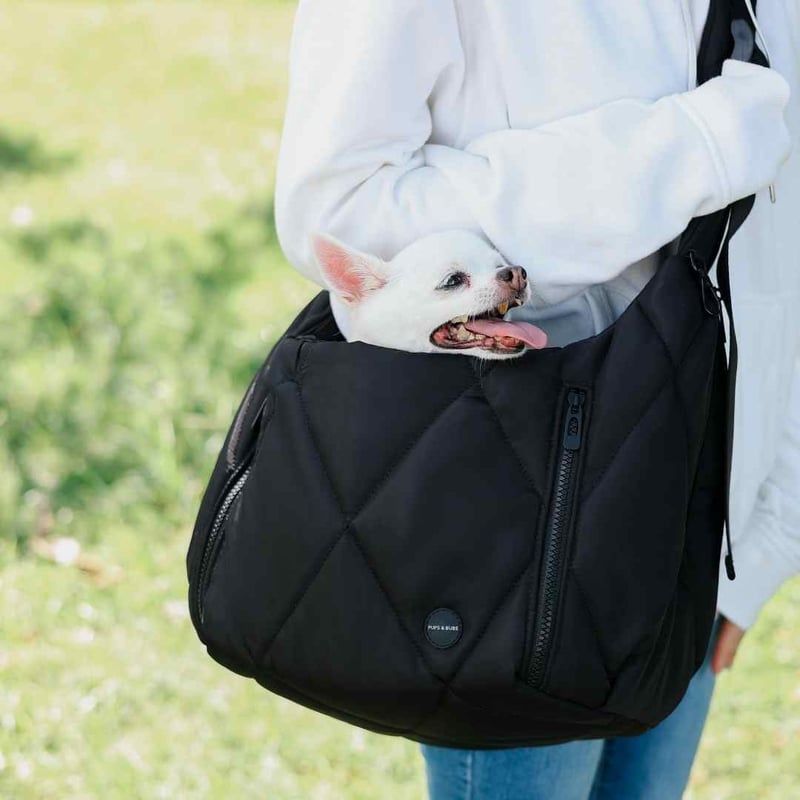 PUPS & BUBS 犬用キャリーバッグ ブラック 楽天市場】Pups & Bubs ベットになるTOTEキャリー サンド