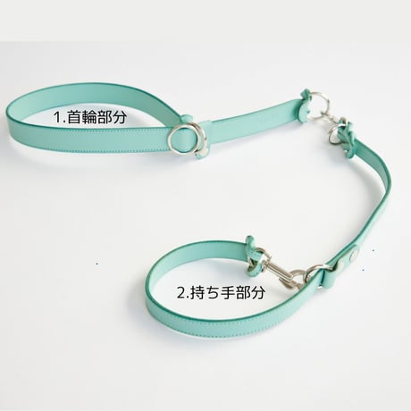 [AXELLE] レザー製 首輪一体型リード 「中大型犬用」