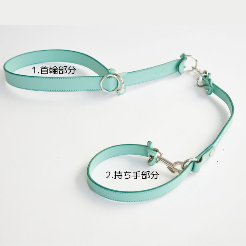 AXELLE] レザー製 首輪一体型リード 「中大型犬用」 | モフモフ