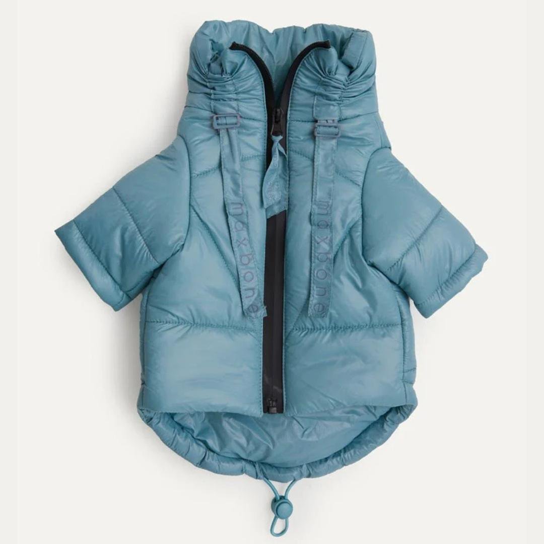【新品】ダウンウエア/くすみブルー /max-bone/Lサイズ max-bone] グロッシー 防水ダウン くすみブルー | モフモフ mof_mof｜北