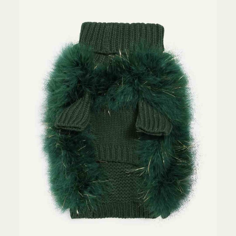 max-bone] Christian Cowan キラキラニット レッド/グリーン | モ