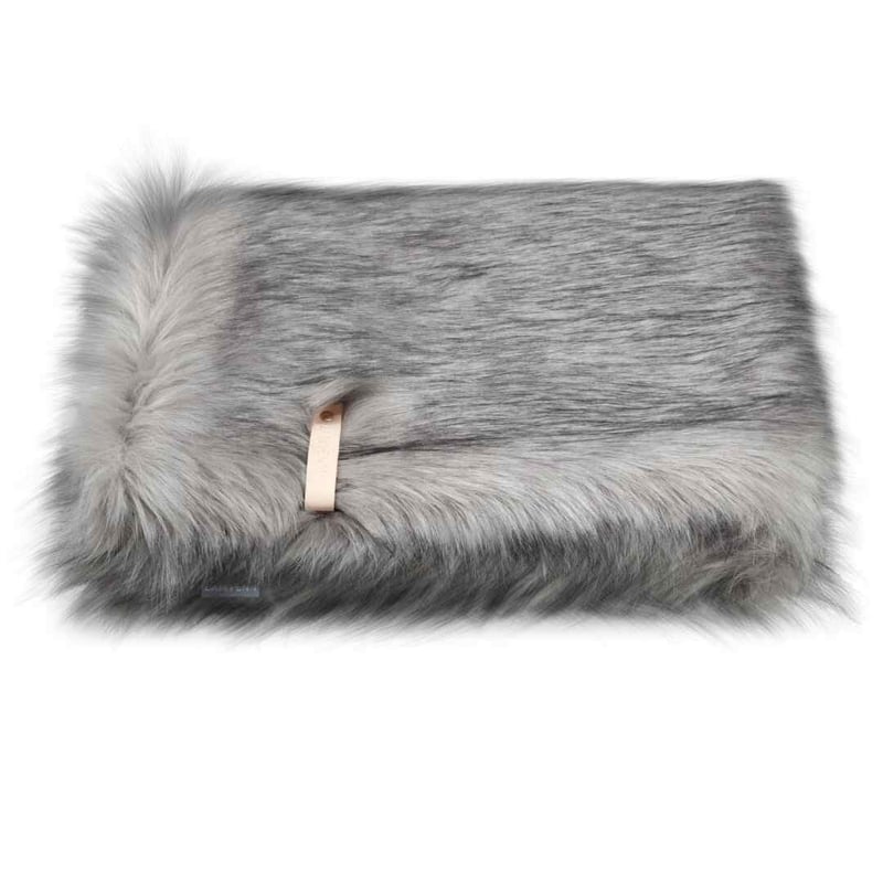 Labbvenn] エコファーブランケット (M) カプチーノ/グレー/ホワイト