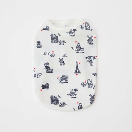 [PET SO CHIC]  クール タンクトップ A DOG IN PARIS (XSからXXLまで)