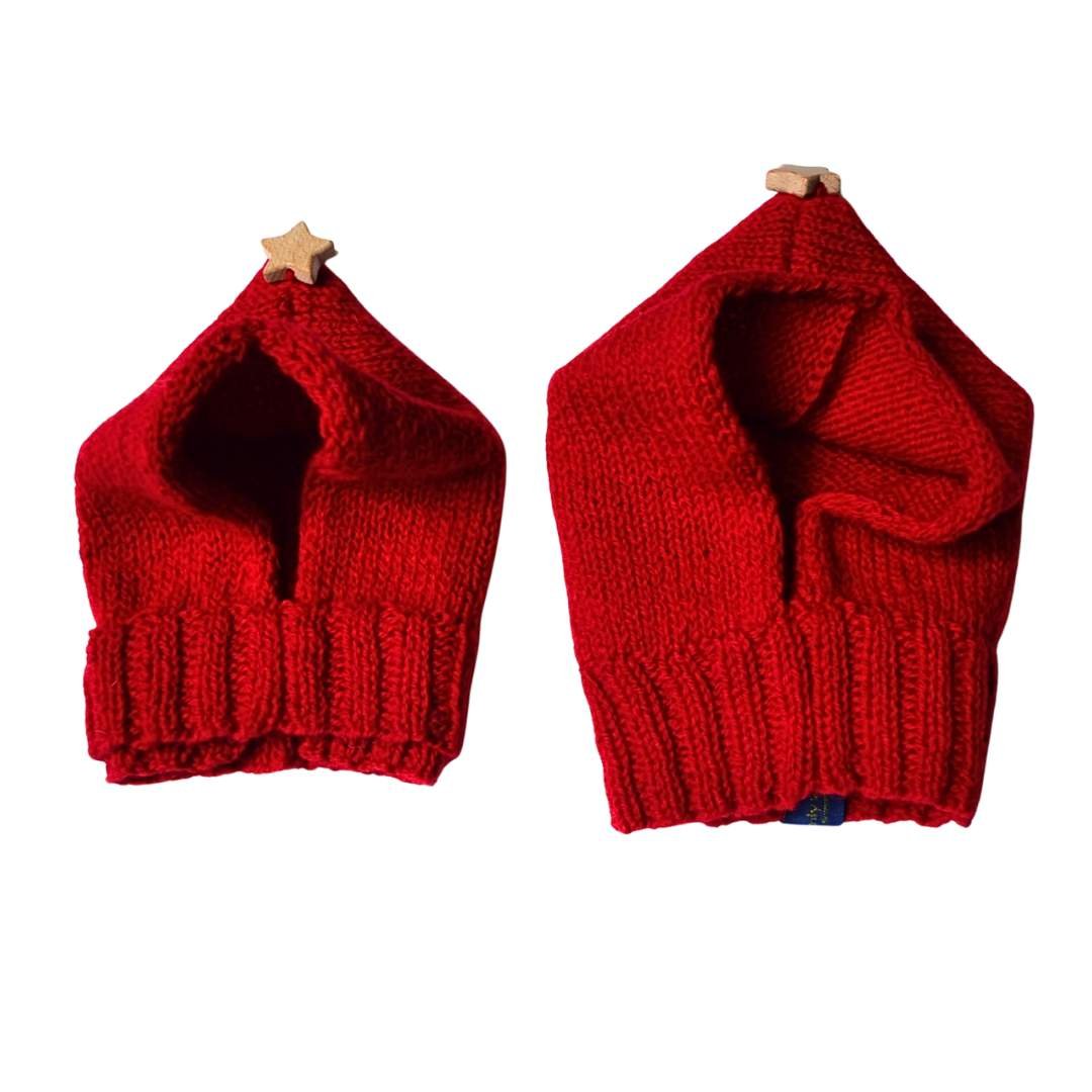 イルメール クリスマス 限定 カウチンニット×ドットワンピ ニット帽×ダッフル イルメール クリスマス 限定 カウチンニット×ドットワンピ ニット帽