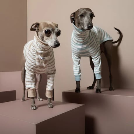 [Striped Dog]  ハイネック リブ ボーダー イタグレ用 ２色