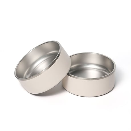 [Pups & Bubs]  ステンレスボウル２個セット ホワイトベージュ