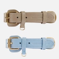 [William Walker] レザー首輪 サンド/ベビーブルー XXSからXLまで