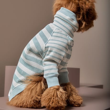 [Striped Dog]  ハイネック リブ ボーダー ２色