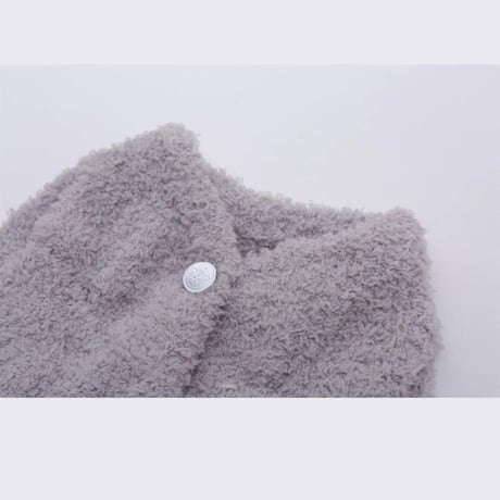 [OVER GLAM]  フリースカーディガン  グレー/ピンク