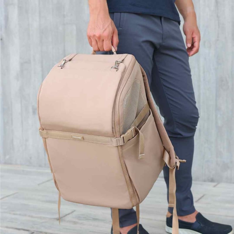 Pups & Bubs] リュック型キャリー サンド/ブラック | モフモフ mof_mo