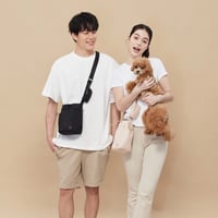 [Pups & Bubs]  お散歩用ボトルバッグ ブラック / アイボリー