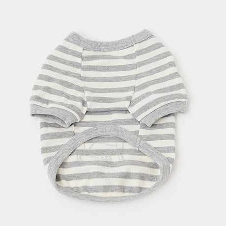 [PET SO CHIC] エッフェル塔 ボーダーTシャツ ベージュ/グレー