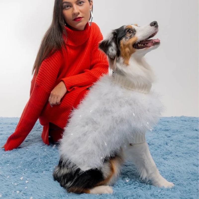 max-bone] Christian Cowan キラキラニット ホワイト | モフモフ