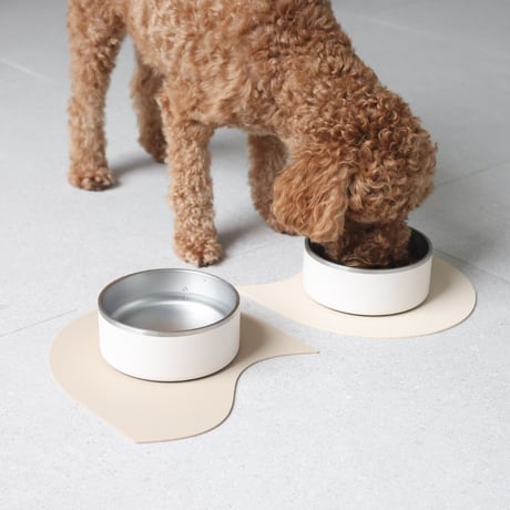 [Pups & Bubs]  ステンレスボウル２個セット ホワイトベージュ