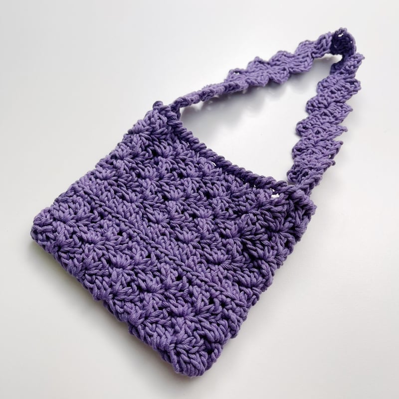 ダウンロード編み図：PDFデータ》【かぎ針編み】スカラップハンドルの