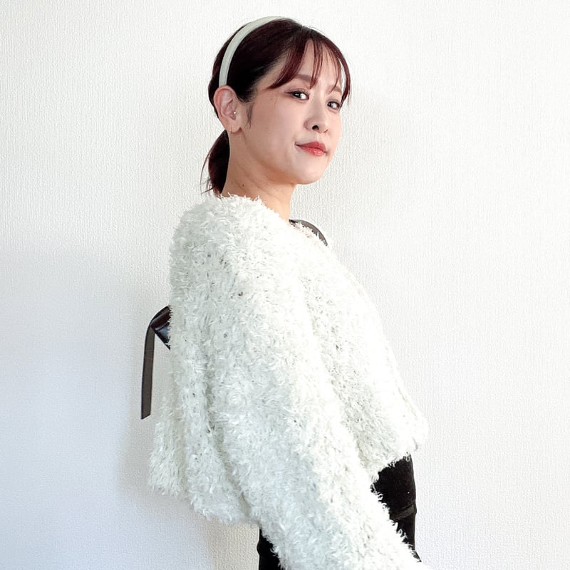 新品未使用 fshop レッキスラビットファーかぎ針編みカーディガン 新品 