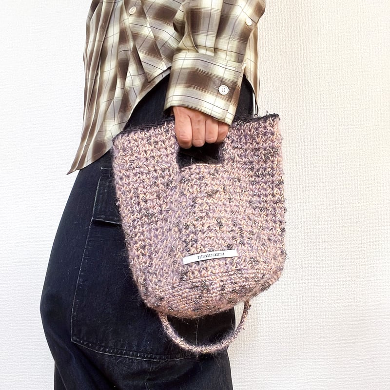 編み物Kit》【かぎ針編み】ラメミックスカラーバッグ