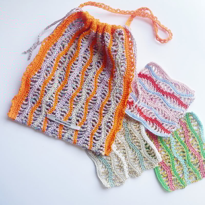 編み物Kit》【かぎ針編み】ウェーブバッグC