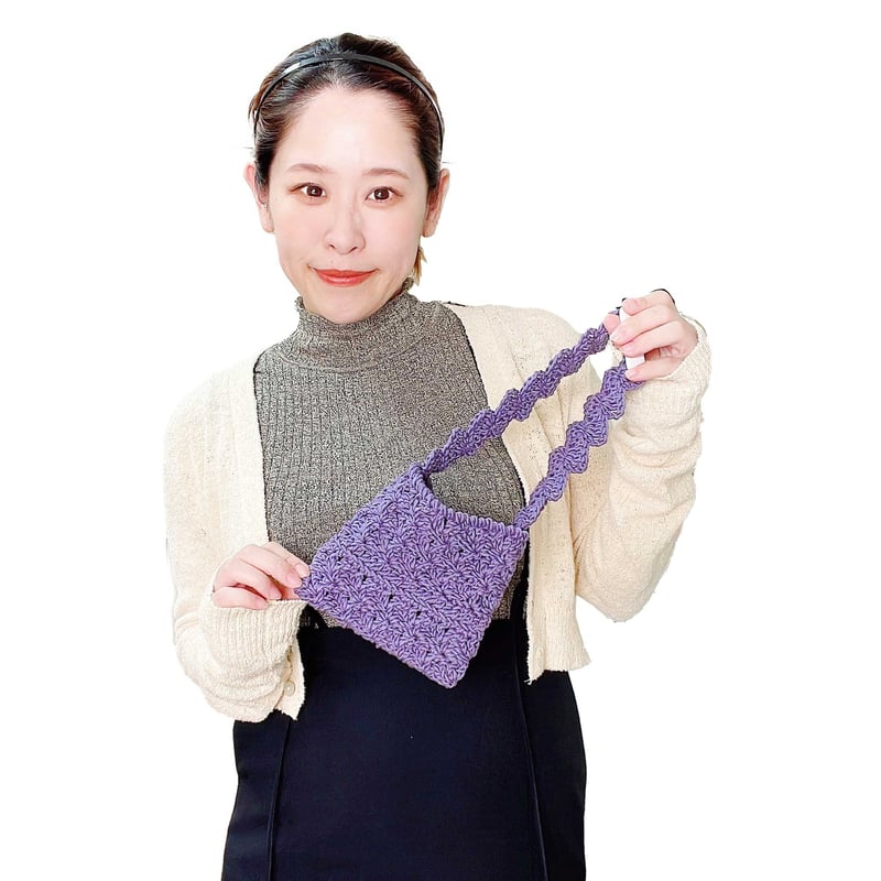 ダウンロード編み図：PDFデータ》【かぎ針編み】スカラップハンドルの