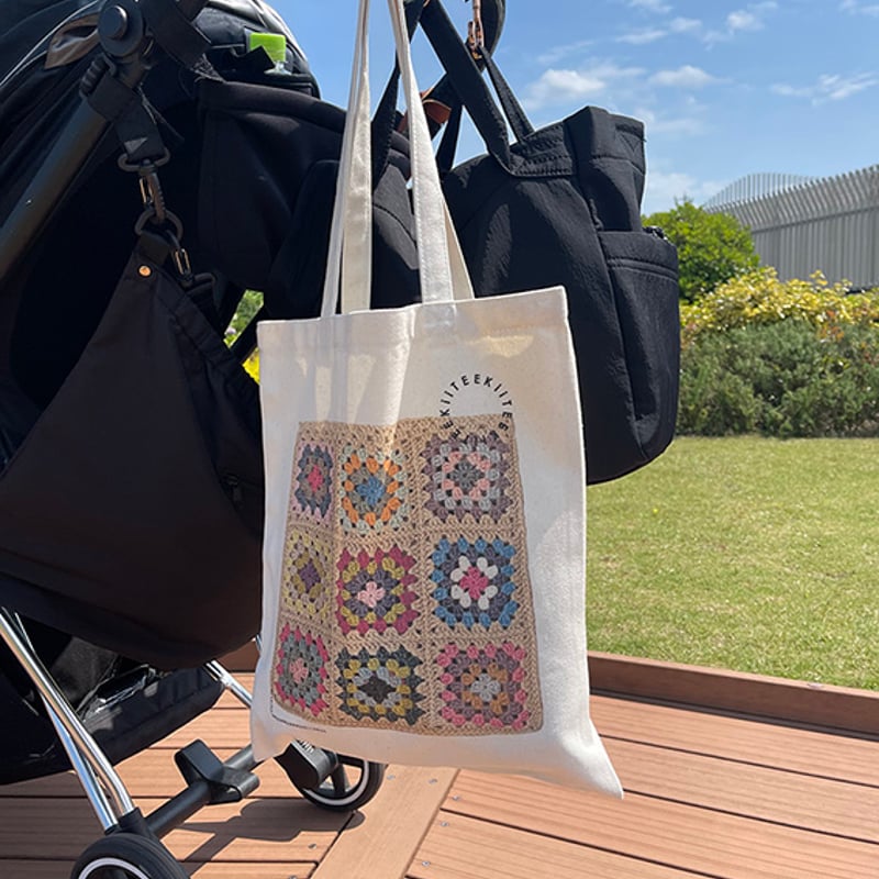 ちびすけ様⭕️vintage染め❗️メッシュグラニーバッグ＆巾着 グラニープリントトートバッグ＆巾着 | KiiTEEKiiTEEKiiTEE // キーティ