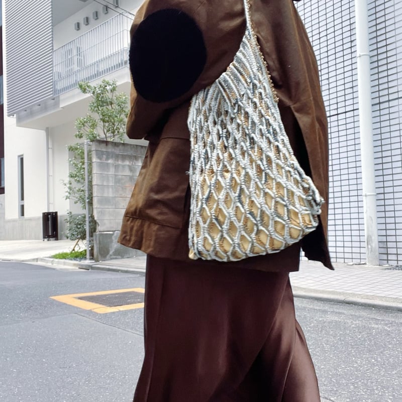 編み物Kit》【かぎ針編み】ダイヤメッシュバッグ(2025ver)C