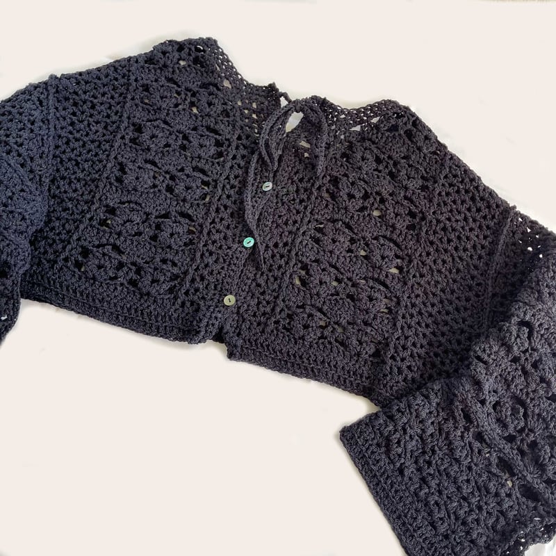 ダウンロード編み図：PDFデータ》【かぎ針編み】クロップド