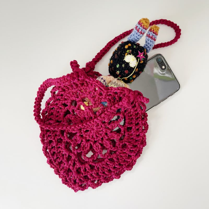 編み物Kit》【かぎ針編み】ハートバッグC | KiiTEEKiiTEEKiiTEE