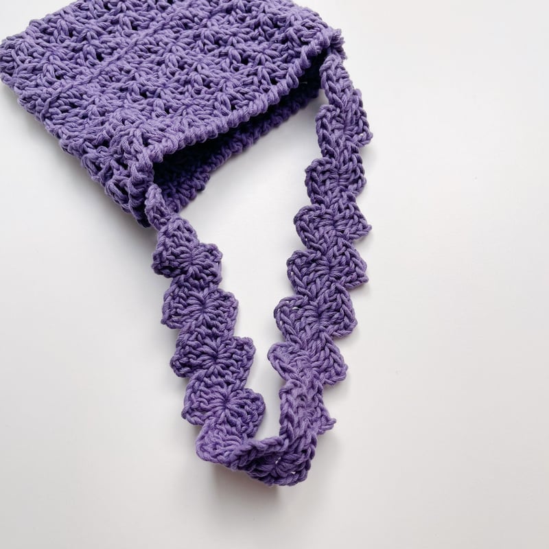 ダウンロード編み図：PDFデータ》【かぎ針編み】スカラップハンドルの