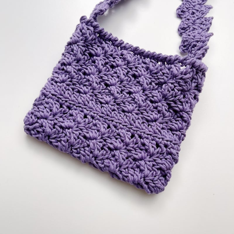 ダウンロード編み図：PDFデータ》【かぎ針編み】スカラップハンドルの