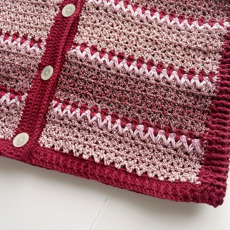 ダウンロード編み図：PDFデータ》【かぎ針編み】ジグザグボーダー