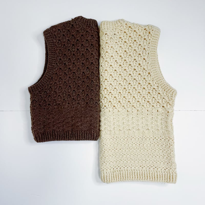 ダウンロード編み図：PDFデータ》【かぎ針編み】シェル編みのクロシェ