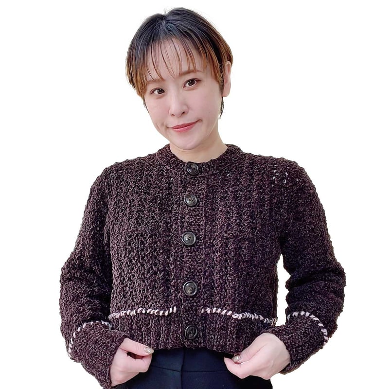 ダウンロード編み図：PDFデータ》【かぎ針編み】ミニケーブルの