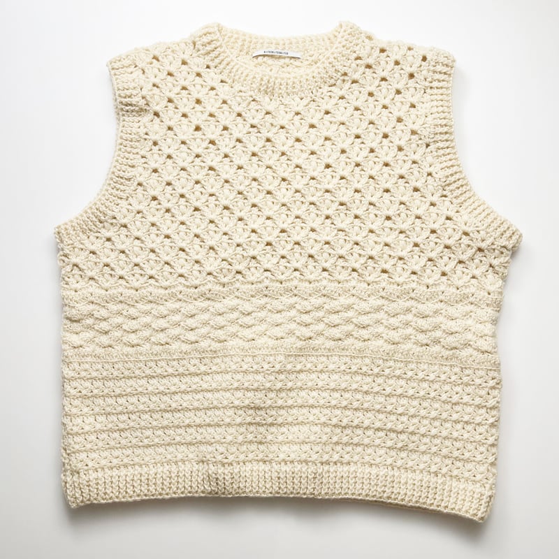 編み物Kit》【かぎ針編み】シェル編みのニットベスト